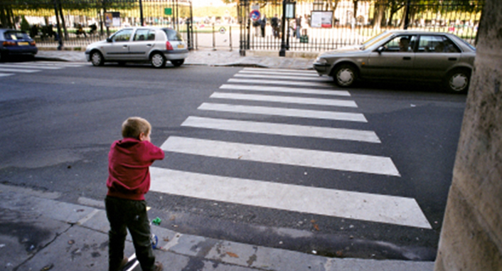 boy at crosswalk on pedestrian injury lawyer page
