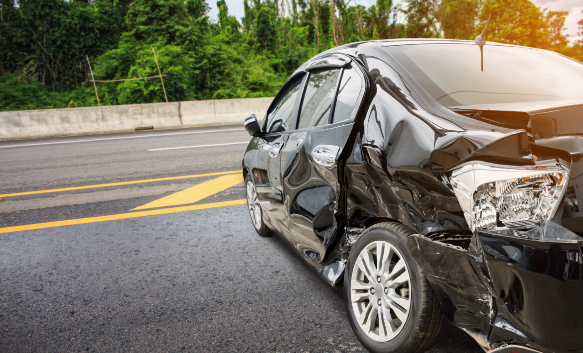 photo of crashed car